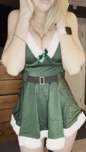 I’m a naughty little elf with big fake tits titty drop