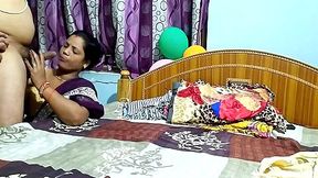 Raipur Wife Urvasi Fucking Hard Pussy In Saree And Sucking His Boyfriends Dick At Home On