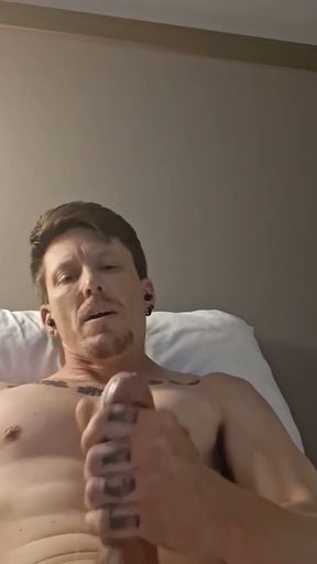 Muscular Guy Jerks off Solo with Massive Cumshot