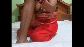 Nepalisexyhotwife - Desi saree wali aunty sucking my dick and fucking with neighbour at her own house