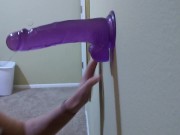 webslut slave whore faye practices deepthroating on dildo