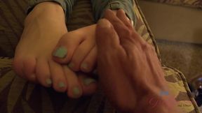 Lenna Lux moans in pleasure as your fingers penetrate her hairy pussy in POV