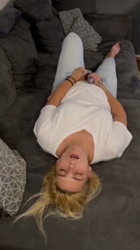 Horny &amp; excited couch,orgasms,clit circle,head cinema,foreplay,I cum DRIPPING in my jeans