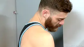 Two Massive Cocks Meet: Steamy Bareback Encounter in Public Restroom – 18+