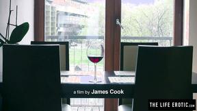 ”Tempting blonde Nastya C rubs her twat while having a sexy tub”