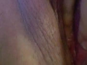 Trans man plays with pussy and bottom growth