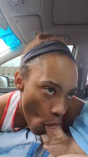 Petite Ebony Gagging on Bwc