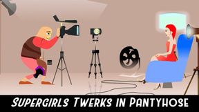 Supergirl Twerks in Pantyhose and Boots
