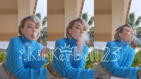 Chain-smoking all White slims outdoors