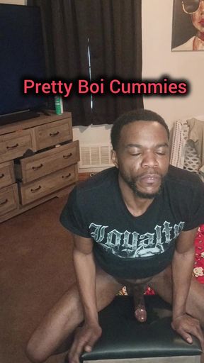 Twink ebony boy humping with cum