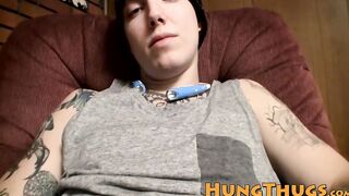 HungThugs.com - Skinny stud Blinx wanks his rock solid prick all alone