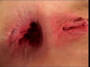 Slut gets facial after taking a dick in her cunt and ass