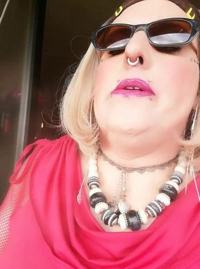 Blonde TS Stefanie smoking 3