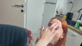 Stepsister helps her stepbrother , thinking stepmom can&amp;#039;t see her  . Taboo Threesome