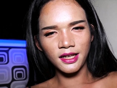 Perverted Asian shemale fucked in ass