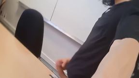 Cum At School, This Horny Student Twink Wanks His Smooth Cock And Squirts Jizz Riskyly At School In A Classroom On Classmate Desk, Jon Arteen Jerks Off At University, Making A Hot Solo Video 9 Min