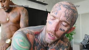 Inked cumslut gets fat Blatino cock