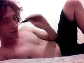 Vaping Topless Transgirl with Message to Unsure/questioning Lgbtqia+ People