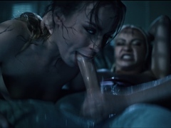 Police Raid Turns into Futa Threesome - Possessed Lesbian