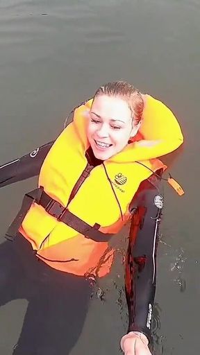 Strapped Tight & Floating Free - Sexy Wetsuit Life Jacket Test