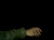 Night outdoor walking with face covered by cum and cum tasting (full vid)