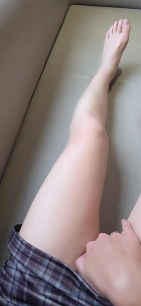 Shemale Ting Xuan Masturbates by the Window in Her Room.