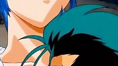 Blonde anime chick gets her tight pussy stretched with rod and smoke