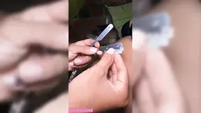 HORNY STEP hunk SHAVES HIS CUTE girlfriend'S SMALL VAGINA