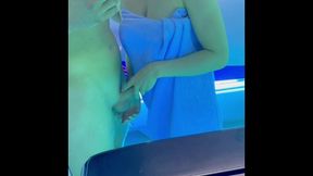 horny guy fucks me in the solarium and cums on my ass
