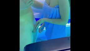 horny guy fucks me in the solarium and cums on my ass