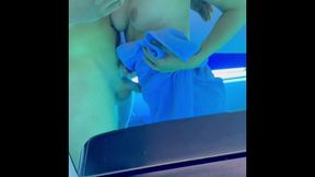 horny guy fucks me in the solarium and cums on my ass