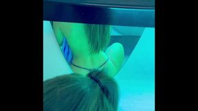 horny guy fucks me in the solarium and cums on my ass