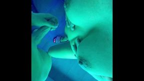 horny guy fucks me in the solarium and cums on my ass