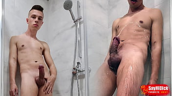 Pissing with an erection and a load of creamy sperm