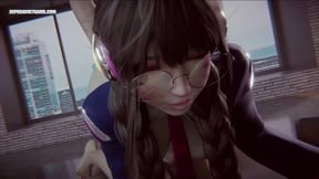 Hot D.Va Teen Gets Her Pussy Stretched And Filled With Cum - 3D Gameplay