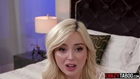 Petite blonde teen handles rough anal after double blowjob