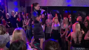 Hot club banging with naughty porn hotties in nasty fuck orgy action