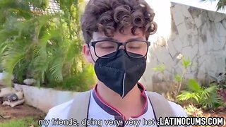 First time anal: young virgin twink takes on strangers big latino cocks