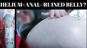 She Ruined The Birthday Party: Belly Inflation With Helium In A Car, Almost Burst With Belly Button