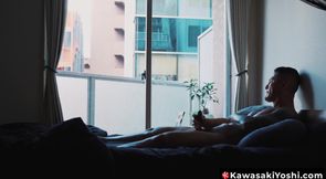KawasakiYoshi.com - Muscular Ricky shoots his load down the window
