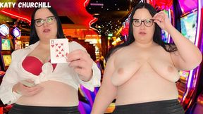 BBW Casino Dealer Controls Your Cock with Card Game