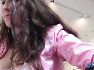 Hawt headmistress dominates a cute brunette hair and screws her with a large ding-dong