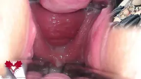 The hole expander stretches the mistress' pussy wide  Enjoy the juicy cunt meat!
