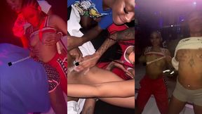 ebony lesbian threesome in the club
