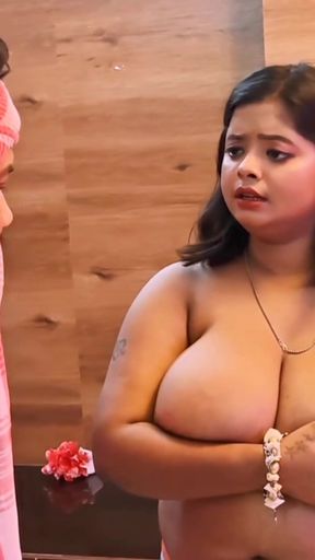 Indian desi bhabhi had hardcore sex with the laundry boy and sucked his pussy in Hindi video   Clip 1