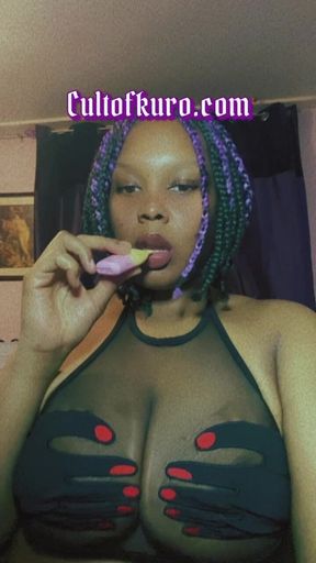 Smoking Fetish - Vaping - Big Tits Ebony Domme Tease - Inhale - Digital Deity Kuro
