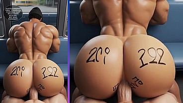 The cuckold fucks the asses of his unfaithful and slutty wife's lovers. 3d animation