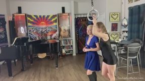 Suspended Wedgie in Rope Bondage - Helpless Blonde Hung By Granny Panties - Underwear Fetish - Dangling in Socks