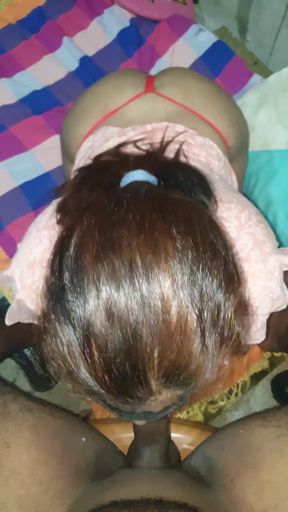 Slutwife Spit on Husband Big Dick on Knees and Deep Throat