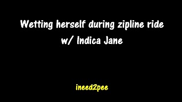 Omorashi AUDIO Indica Jane peeing her jeans on zipline